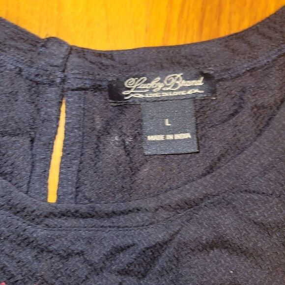 Lucky Brand Navy Embroidered Sleeveless Top L - Picture 5 of 10